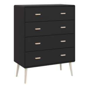 Marc Wooden Chest Of 4 Drawers In Black - UK
