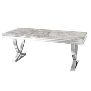 Madeley Large Marble Dining Table In Light Grey