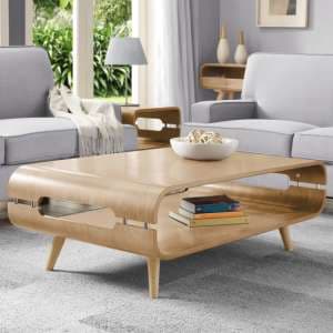 Marin Wooden Coffee Table In Oak With Spindle Shape Legs - UK