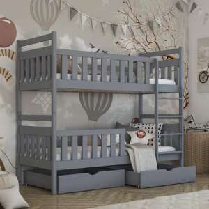 Marion Bunk Bed And Storage In Grey With Bonnell Mattresses