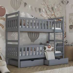 Marion Bunk Bed And Storage In Grey With Foam Mattresses - UK