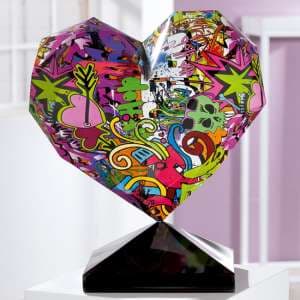 Marion Polyresin Heart Magento Sculpture In Multicolour And Black - UK