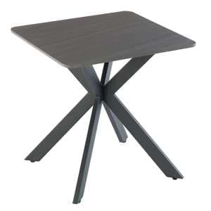 Marion Sintered Stone End Table In Sand Black With Black Legs - UK