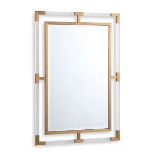 Marisa Rectangular Wall Mirror In Gold Wooden Frame - UK