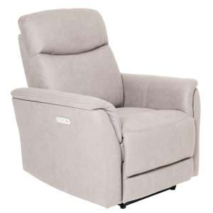 Maritime Electric Recliner Fabric 1 Seater Sofa In Taupe