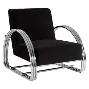 Markeb Black Fabric Leisure Chair With Silver Steel Frame