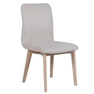 Marlon Fabric Dining Chair With Oak Legs In Natural - UK