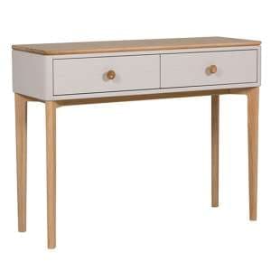Marlon Wooden Console Table With 2 Drawers In Oak And Taupe - UK