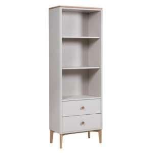 Marlon Wooden Shelving Unit With 2 Drawers In Oak And Taupe