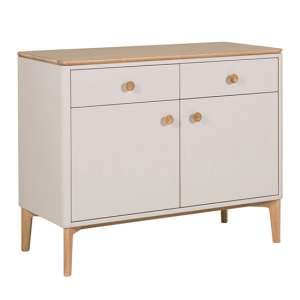 Marlon Wooden Sideboard With 2 Doors 2 Drawers In Oak And Taupe - UK