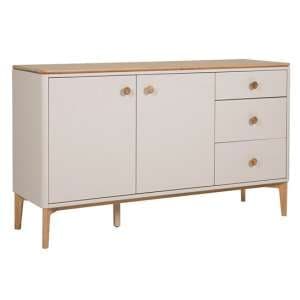 Marlon Wooden Sideboard With 2 Doors 3 Drawers In Oak And Taupe - UK