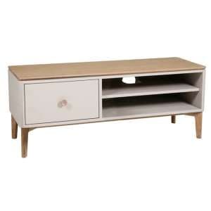 Marlon Wooden TV Stand With 1 Drawer In Oak And Taupe