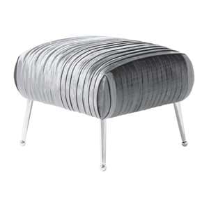 Marlox Velvet Stool In Charcoal With Chrome Legs