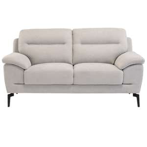 Marne Fabric 2 Seater Sofa In Light Grey With Black Metal Legs - UK