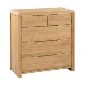 Camber Wooden Tall Chest Of Drawers In Waxed Oak Finish - UK