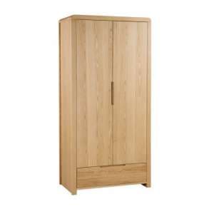 Camber Wooden Wardrobe In Waxed Oak With Two Doors - UK