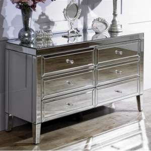 Marnie Mirrored Chest Of Drawers Wide With 6 Drawers