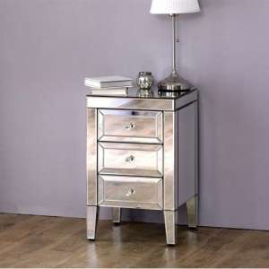 Marnie Mirrored Bedside Cabinet With 3 Drawers