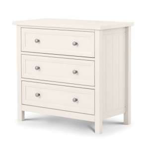 Madge Wooden Chest Of Drawers In White With 3 Drawers - UK