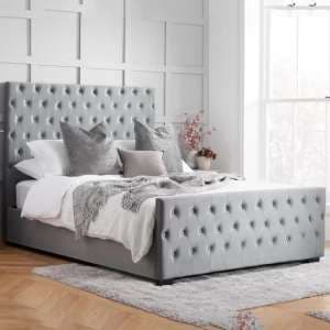 Marquise Fabric Super King Bed In Grey - UK