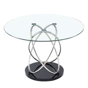 Marseille Clear Glass Dining Table With Chrome Supports