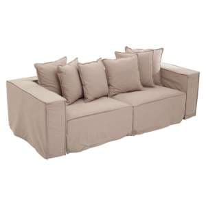 Marseilles Upholstered Fabric 3 Seater Sofa In Grey - UK
