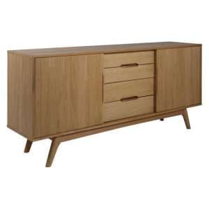 Marta Wooden Sideboard With 2 Sliding Doors In Natural - UK