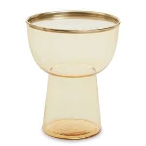 Martina Round Glass Side Table In Gold - UK