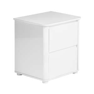 Martos High Gloss Bedside Cabinet With 2 Drawers In White