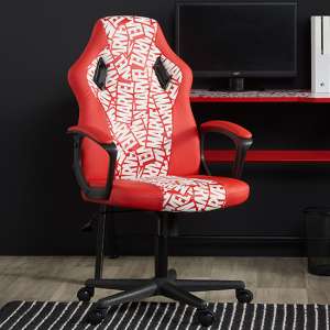 Marvel Faux Leather Childrens Computer Gaming Chair In Red