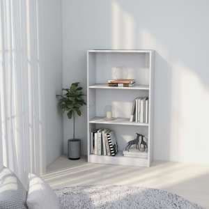 Masato 3-Tier High Gloss Bookshelf In White
