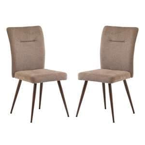 Mason Mocha Fabric Dining Chairs With Wenge Legs In Pair - UK