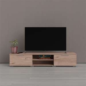 Matcher Wooden TV Stand With 2 Drawer 2 Shelves In Oak - UK