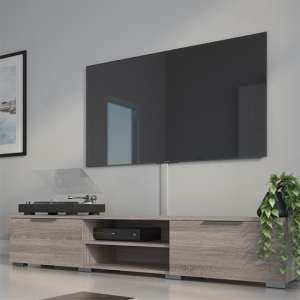 Matcher Wooden TV Stand With 2 Drawer 2 Shelves In Truffle Oak - UK