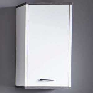 Matis Wall Mounted Bathroom Cabinet In White And Smoky Silver - UK