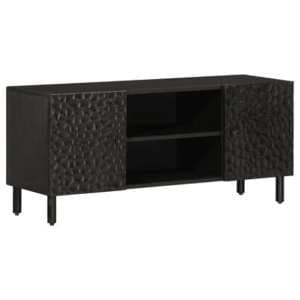 Matlock Wooden TV Stand With 2 Shelves and 2 Doors In Black - UK