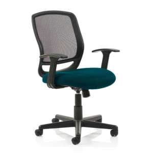 Mave Task Black Back Office Chair With Maringa Teal Seat - UK