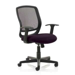 Mave Task Black Back Office Chair With Tansy Purple Seat - UK