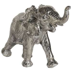 Maverick Metal Elephant Figurine Sculpture In Antiqued Silver