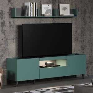 Mavis Living Room Furniture Set In Dusk Blue With LED