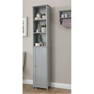Catford Wooden Storage Cupboard Tall In Grey With 1 Door
