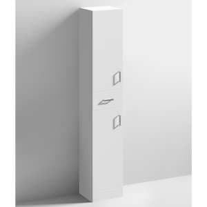 Mayetta 33cm Bathroom Floor Standing Tall Unit In Gloss White - UK