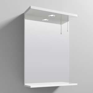 Mayetta 55cm Bathroom Mirror In Gloss White Frame With LED - UK
