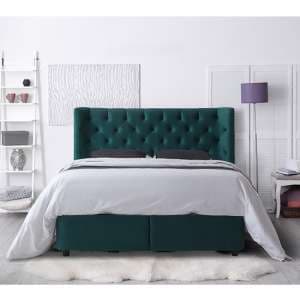 Mallor Tactile Fabric Storage Double Bed In Green - UK