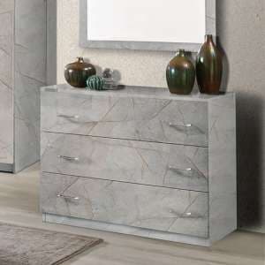 Mayon Wooden Chest Of Drawers In Grey Marble Effect - UK