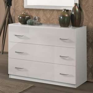Mayon Wooden Chest Of Drawers In White High Gloss - UK