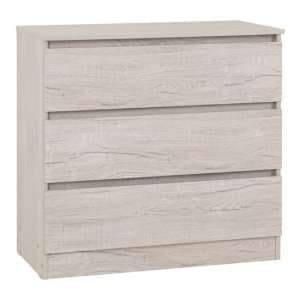 Mcgowan Wooden Chest Of 3 Drawers In Urban Snow - UK
