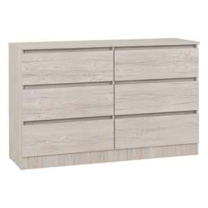 Mcgowan Wooden Chest Of 6 Drawers In Urban Snow - UK