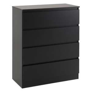 Mcgowen Wooden Chest Of 4 Drawers In Black - UK