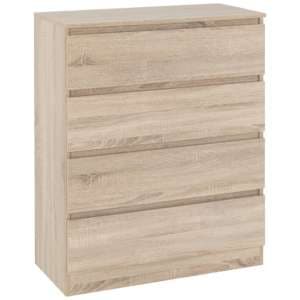 Mcgowen Wooden Chest Of 4 Drawers In Sonoma Oak - UK